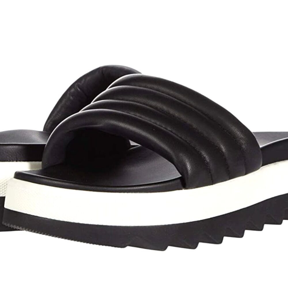 Cougar Prato Black Leather Platform Slide Sandal NEW Original Box NWT US 6